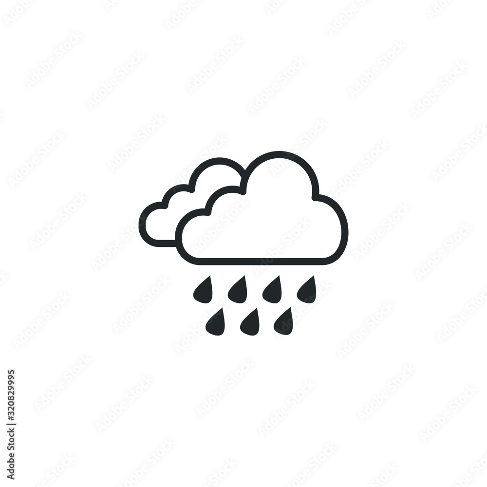 Aufkleber hard rain icon template color editable. cloud and rain symbol vector sign isolated on white background illustration for graphic and web design.