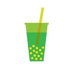 bubble tea icon, vector illustration