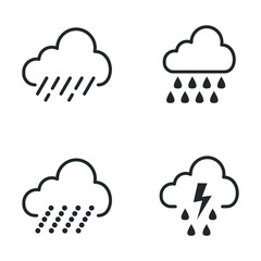Obraz premium hard rain icon template color editable. cloud and rain symbol vector sign isolated on white background illustration for graphic and web design.