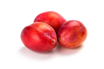 Plums isolated on white background