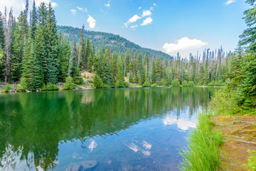 Majestic mountain lake in Canada. Lightning Lake in Manning Park in British Columbia.