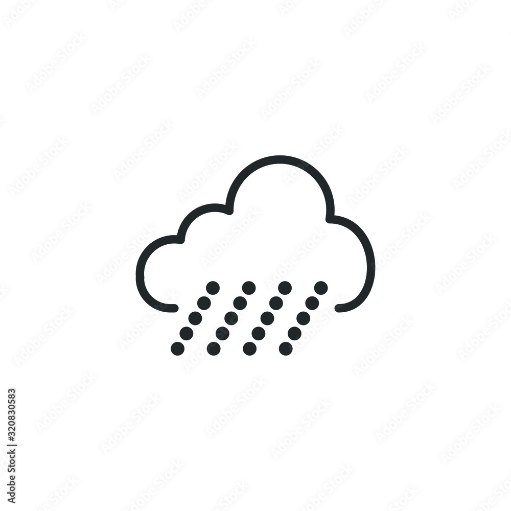 Leinwandbilder hard rain icon template color editable. cloud and rain symbol vector sign isolated on white backgrou