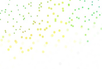 Light Green, Yellow vector template with ice snowflakes.