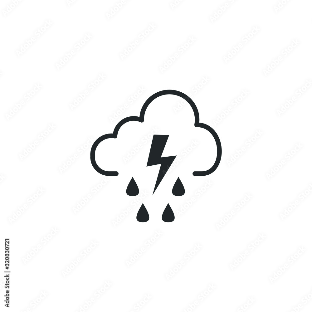 Poster hard rain icon template color editable. cloud and rain symbol vector sign isolated on white background illustration for graphic and web design.