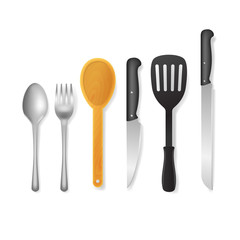 Realistic Detailed 3d Different Tableware Set. Vector