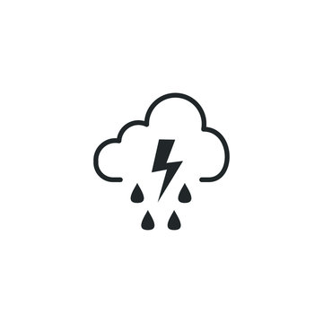 hard rain icon template color editable. cloud and rain symbol vector sign isolated on white background illustration for graphic and web design.