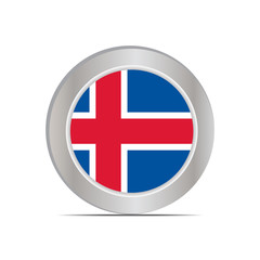 Obraz premium Iceland's national flag is isolated in official colors.