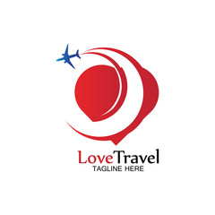 Love Travel logo vector icon design template