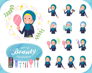 flat type Arab women Navy Sportswear_beauty