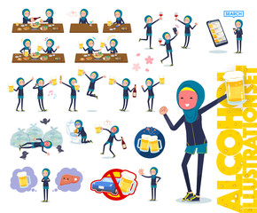 flat type Arab women Navy Sportswear_alcohol