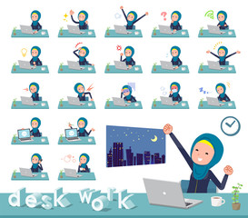 flat type Arab women Navy Sportswear_desk work