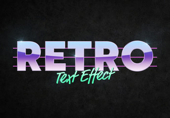 Retro Style Text Effect Mockup