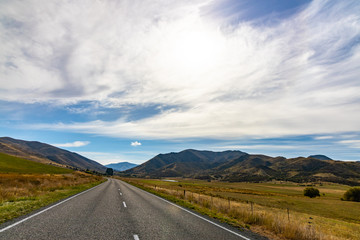 country road and sky in Newzealand