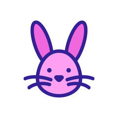 Easter bunny icon vector. A thin line sign. Isolated contour symbol illustration
