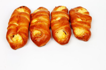 baked muffins with curd and apple jam