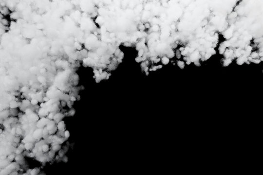 hollowfiber, polyester fiber on black  blue background - Image