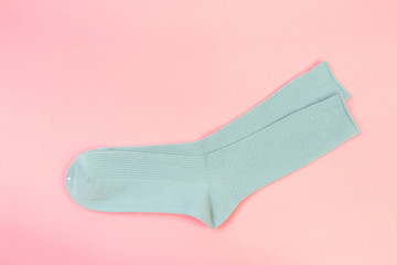 colorful socks on pink  background  - Image