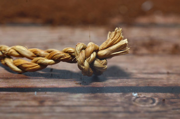 The rope is made of woven wax rattan