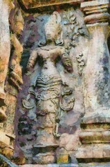 Ancient stucco patterns Illustrations creates an impressionist style of painting.