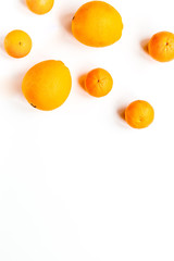 orange with mint on white background top view mock-up