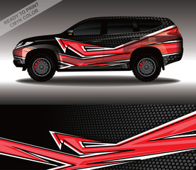 Car wrap decal design vector, custom livery race rally car vehicle sticker and tinting.