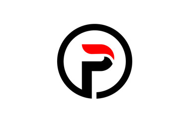Design of circle alphabet letter P for company logo icon