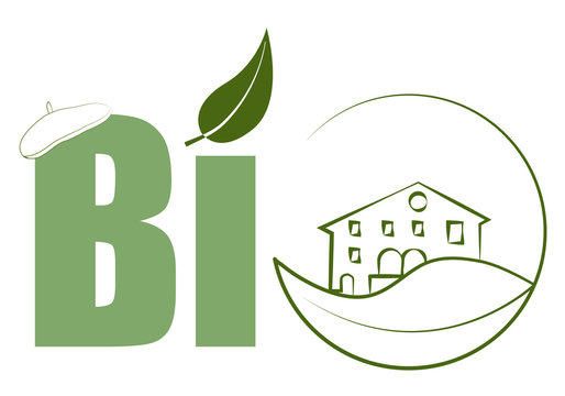 Logo de Bio con un caser&iacute;o del pa&iacute;s vasco y una boina. 