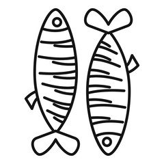 Fried fish icon. Outline fried fish vector icon for web design isolated on white background