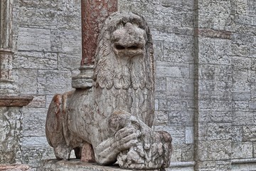Stylus lion of the Cathedral of San Vigilio in Trento, Italy