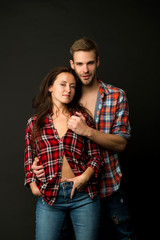 Enjoy every inch of body. Undressing slowly. Sexual desire. Sensual couple. Happy valentines day. Man and girl passionate couple. Couple in love. Sexy couple taking off shirts. Intimate relationship