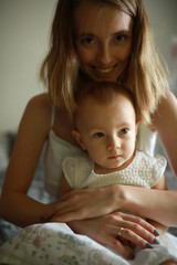 Portrait mother with her little daughter.