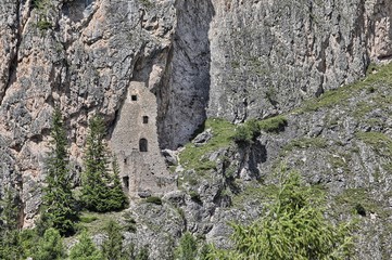 Wolkenstein fortress ruins, Selva di Val Gardena, South Tyrol, Italy