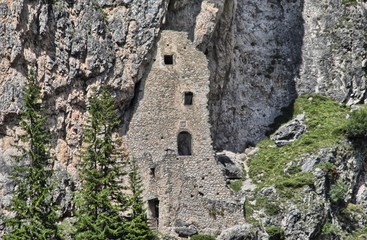 Wolkenstein fortress ruins, Selva di Val Gardena, South Tyrol, Italy