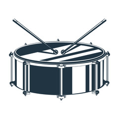 Vector illustration of drum with drumsticks