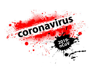 Stop coronavirus. 2019-nCoV danger and public health risk disease and flu outbreak. Pandemic medical concept with dangerous cells. Vector illustration