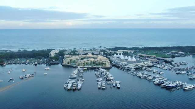 Palazzo Versace , Marina mirage, and marinas, golden hour,Gold Coast Spit, Australia,drone