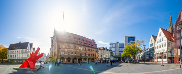 Rathaus, Ulm, Panorama, Baden-Württemberg, Deutschland 