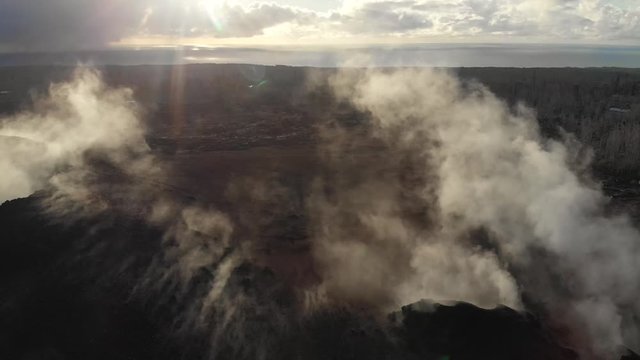 early morning steam at fissure eight in puna hawaii