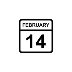 calendar - February 14 icon illustration isolated vector sign symbol