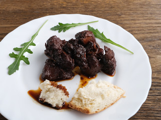 meat with sweet dressing sauce