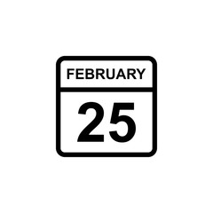 calendar - February 25 icon illustration isolated vector sign symbol