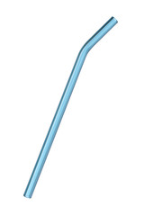 Reusable drinking glass straw on a white background