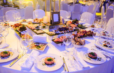 Wedding reception banquet party table