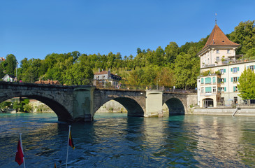 Untertorbrücke, Lower Gate Bridge, over the Aare river in Bern, Switzerland.