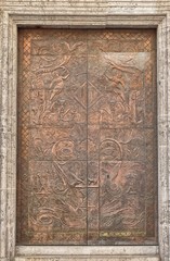 Bronze portal of a church