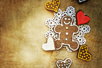 homemade gingerbreads on wooden table
