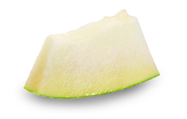 small piece of juicy melon isolated on white