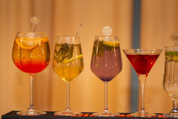 fresh coktails  at the wedding party