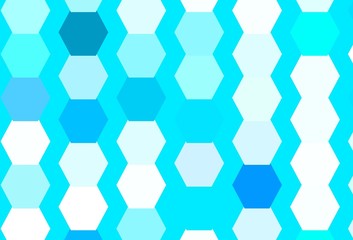 Light Green vector backdrop with hexagons.