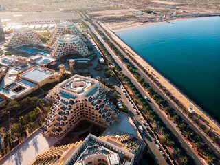 Marjan Island in Ras al Khaimah emirate in the UAE aerial view